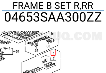 Honda 04653SAA300ZZ FRAME B SET R,RR