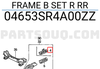 Honda 04653SR4A00ZZ FRAME B SET R RR