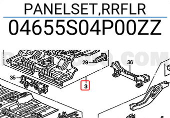 Honda 04655S04P00ZZ PANELSET,RRFLR