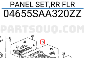 Honda 04655SAA320ZZ PANEL SET,RR FLR