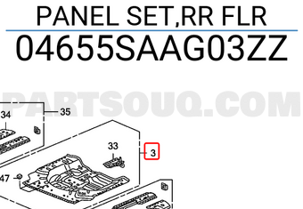 Honda 04655SAAG03ZZ PANEL SET,RR FLR