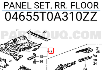 Honda 04655T0A310ZZ PANEL SET, RR. FLOOR
