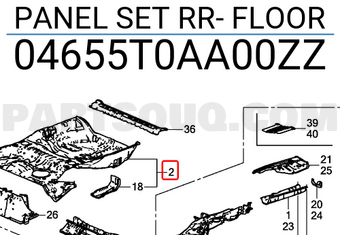 Honda 04655T0AA00ZZ PANEL SET RR- FLOOR