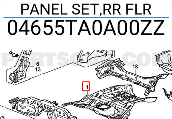Honda 04655TA0A00ZZ PANEL SET,RR FLR