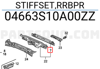 Honda 04663S10A00ZZ STIFFSET,RRBPR