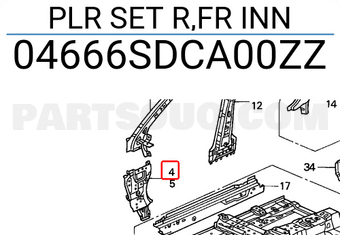 Honda 04666SDCA00ZZ PLR SET R,FR INN