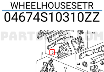 Honda 04674S10310ZZ WHEELHOUSESETR