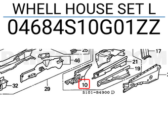 Honda 04684S10G01ZZ WHELL HOUSE SET L