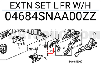 Honda 04684SNAA00ZZ EXTN SET L,FR W/H
