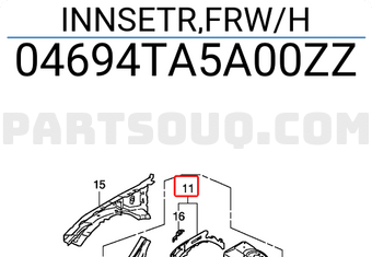 Honda 04694TA5A00ZZ INNSETR,FRW/H