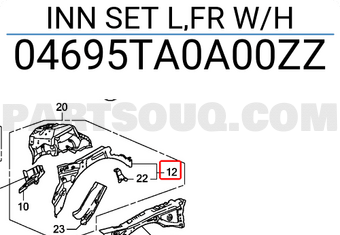 Honda 04695TA0A00ZZ INN SET L,FR W/H