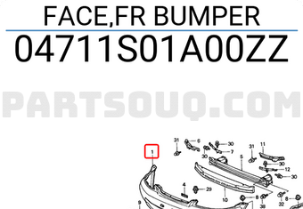 Honda 04711S01A00ZZ FACE,FR BUMPER