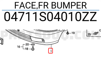Honda 04711S04010ZZ FACE,FR BUMPER