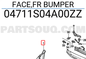 Honda 04711S04A00ZZ FACE,FR BUMPER