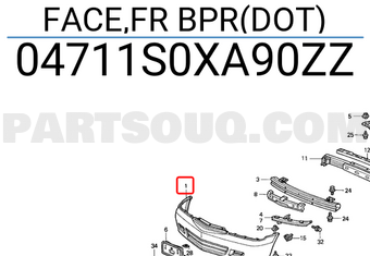 Honda 04711S0XA90ZZ FACE,FR BPR(DOT)