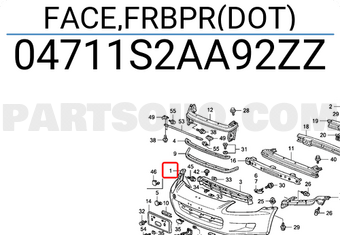 Honda 04711S2AA92ZZ FACE,FRBPR(DOT)