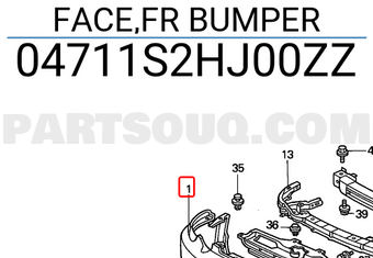 Honda 04711S2HJ00ZZ FACE,FR BUMPER
