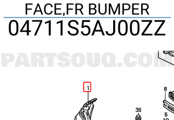 Honda 04711S5AJ00ZZ FACE,FR BUMPER