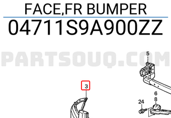 Honda 04711S9A900ZZ FACE,FR BUMPER