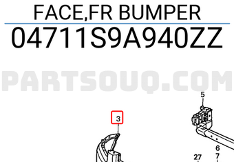 Honda 04711S9A940ZZ FACE,FR BUMPER