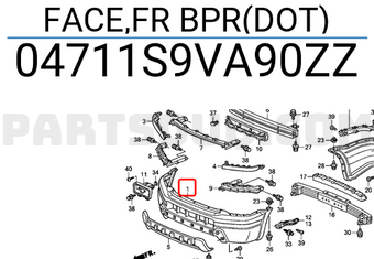 Honda 04711S9VA90ZZ FACE,FR BPR(DOT)