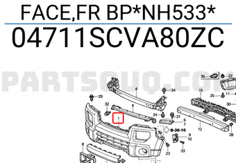 Honda 04711SCVA80ZC FACE,FR BP*NH533*