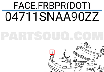 Honda 04711SNAA90ZZ FACE,FRBPR(DOT)