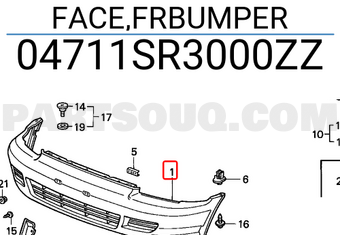 Honda 04711SR3000ZZ FACE,FRBUMPER