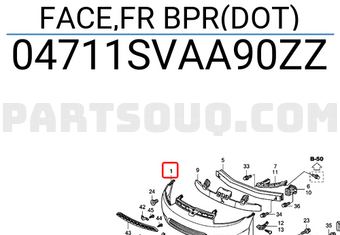 Honda 04711SVAA90ZZ FACE,FR BPR(DOT)