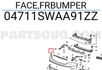 Honda 04711SWAA91ZZ FACE,FRBUMPER