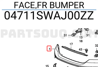 Honda 04711SWAJ00ZZ FACE,FR BUMPER