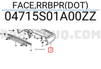 Honda 04715S01A00ZZ FACE,RRBPR(DOT)