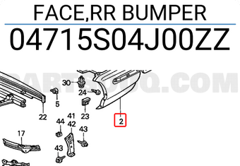 Honda 04715S04J00ZZ FACE,RR BUMPER