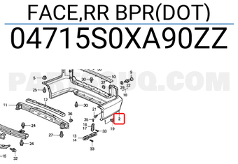 Honda 04715S0XA90ZZ FACE,RR BPR(DOT)