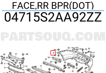 Honda 04715S2AA92ZZ FACE,RR BPR(DOT)