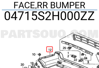 Honda 04715S2H000ZZ FACE,RR BUMPER