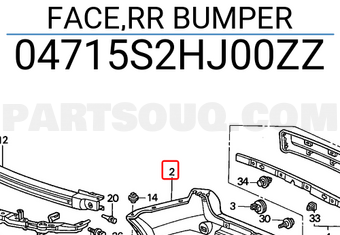 Honda 04715S2HJ00ZZ FACE,RR BUMPER