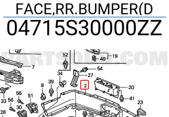 Honda 04715S30000ZZ FACE,RR.BUMPER(D