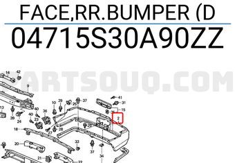 Honda 04715S30A90ZZ FACE,RR.BUMPER (D