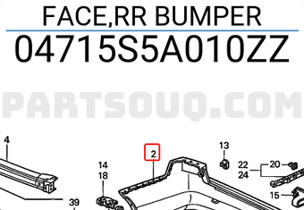 Honda 04715S5A010ZZ FACE,RR BUMPER