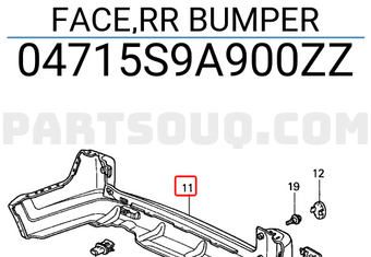 Honda 04715S9A900ZZ FACE,RR BUMPER