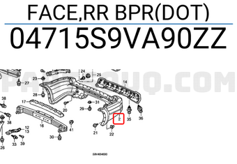 Honda 04715S9VA90ZZ FACE,RR BPR(DOT)