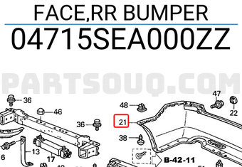 Honda 04715SEA000ZZ FACE,RR BUMPER