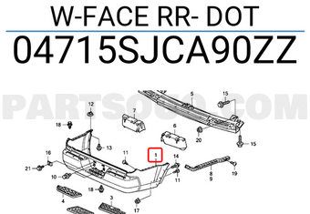 Honda 04715SJCA90ZZ W-FACE RR- DOT