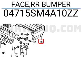 Honda 04715SM4A10ZZ FACE,RR BUMPER