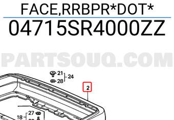 Honda 04715SR4000ZZ FACE,RRBPR*DOT*