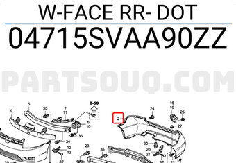 Honda 04715SVAA90ZZ W-FACE RR- DOT
