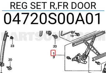Honda 04720S00A01 REG SET R,FR DOOR