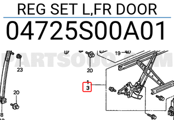 Honda 04725S00A01 REG SET L,FR DOOR