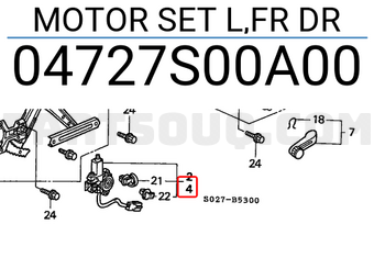 Honda 04727S00A00 MOTOR SET L,FR DR